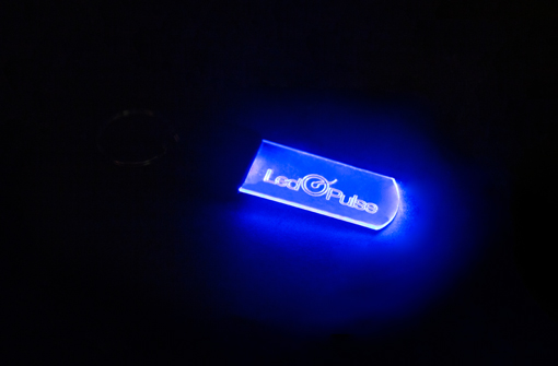Porte clé lumineux publicitaire LED bleue