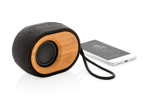 Enceinte Bluetooth en bois avec cordon noir