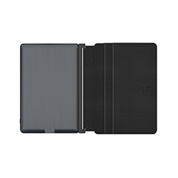 Porte-cartes anti RFID avec powerbank en cuir véritable noir